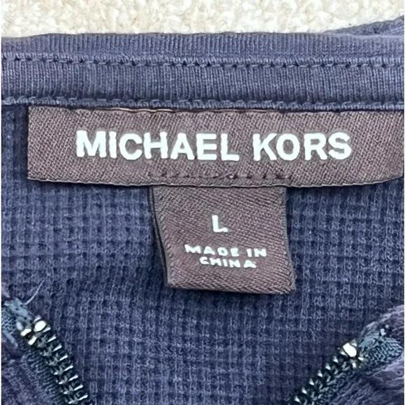 Michael Kors Hoodie Adult Large Black Quarter Zip Pullover Casual Preppy Men - Picture 5 of 15